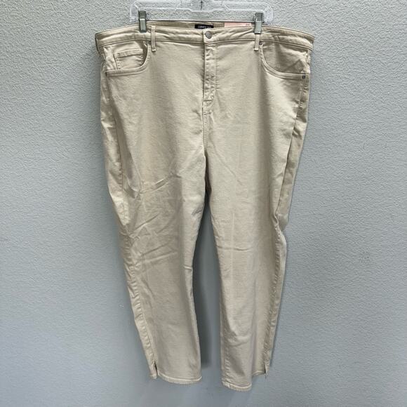 NYDJ Jeans Women's Plus Size 22 Short Tan Curves 360 Slim Straight New - Picture 1 of 6